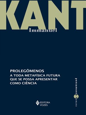 cover image of Prolegômenos a toda metafísica futura que se possa apresentar como ciência